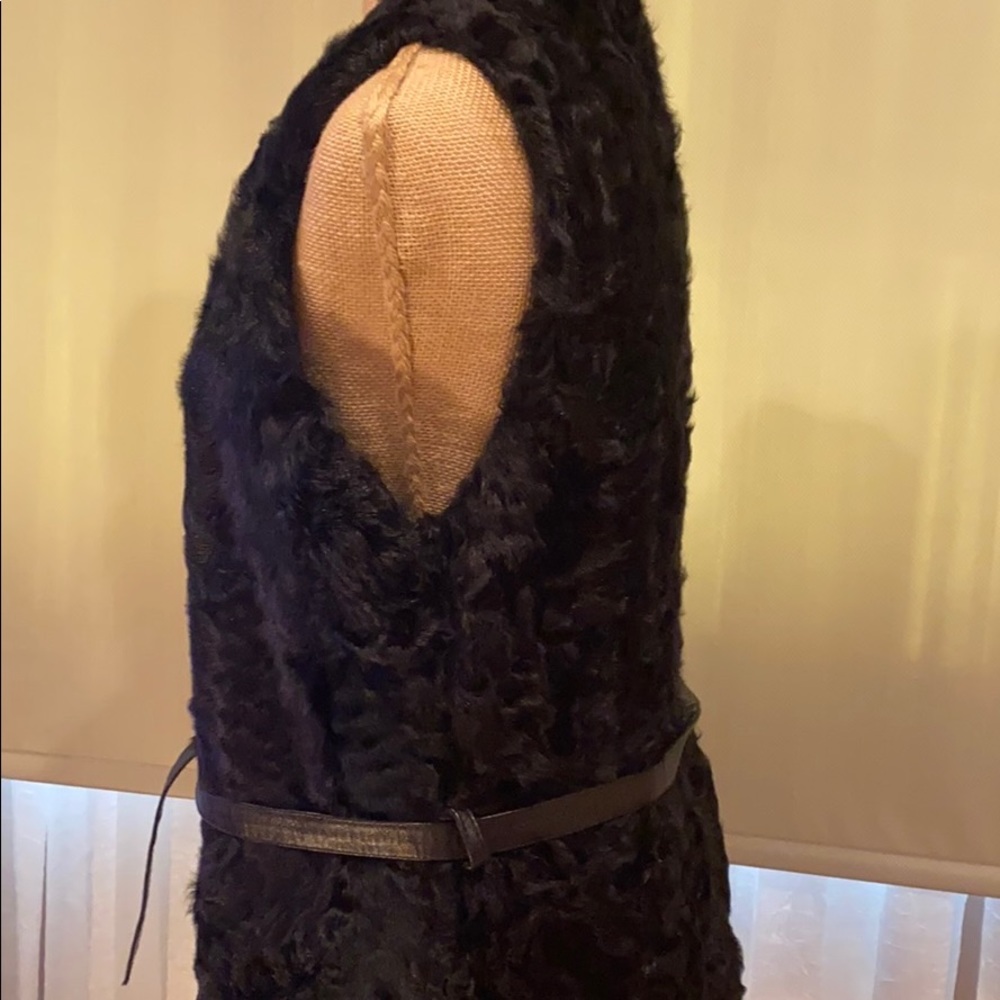 Saks Fifth Avenue genuine lamb fur long vest - Picture 5 of 9